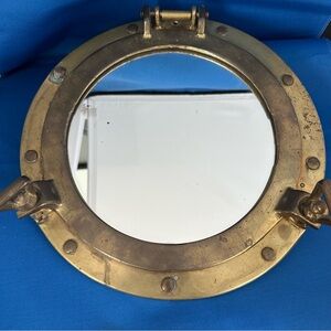Brass Porthole Mirror VINTAGE- Authentic Nautical Charm-